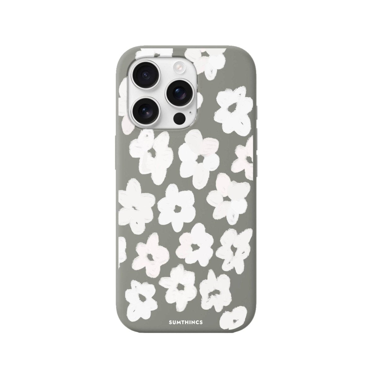 iPhone 16 Pro Blossoms Premium Telefon Kılıfı Gri - SUMTHINCS