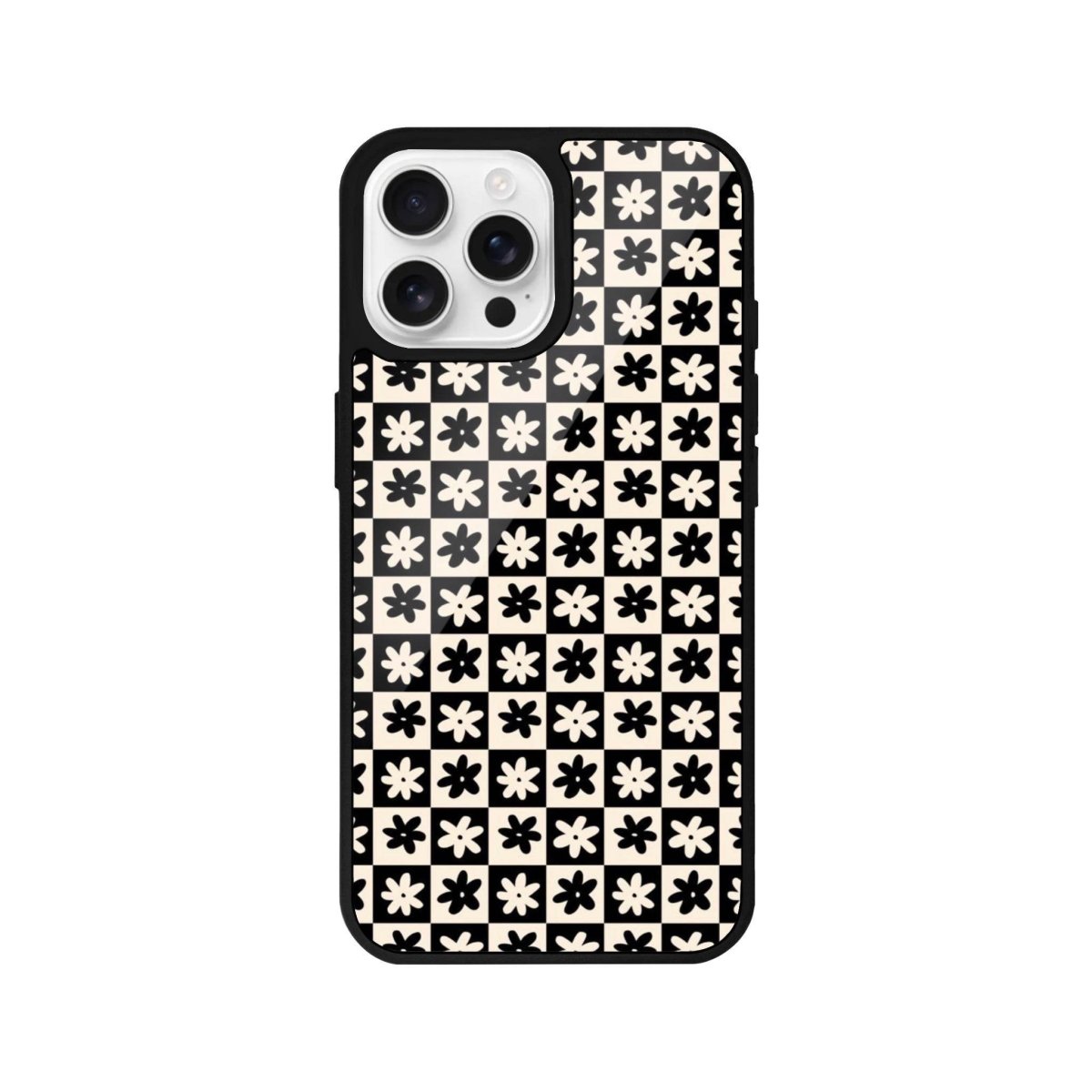iPhone 16 Pro Check Flowers Glossy Cam Telefon Kılıfı - SUMTHINCS
