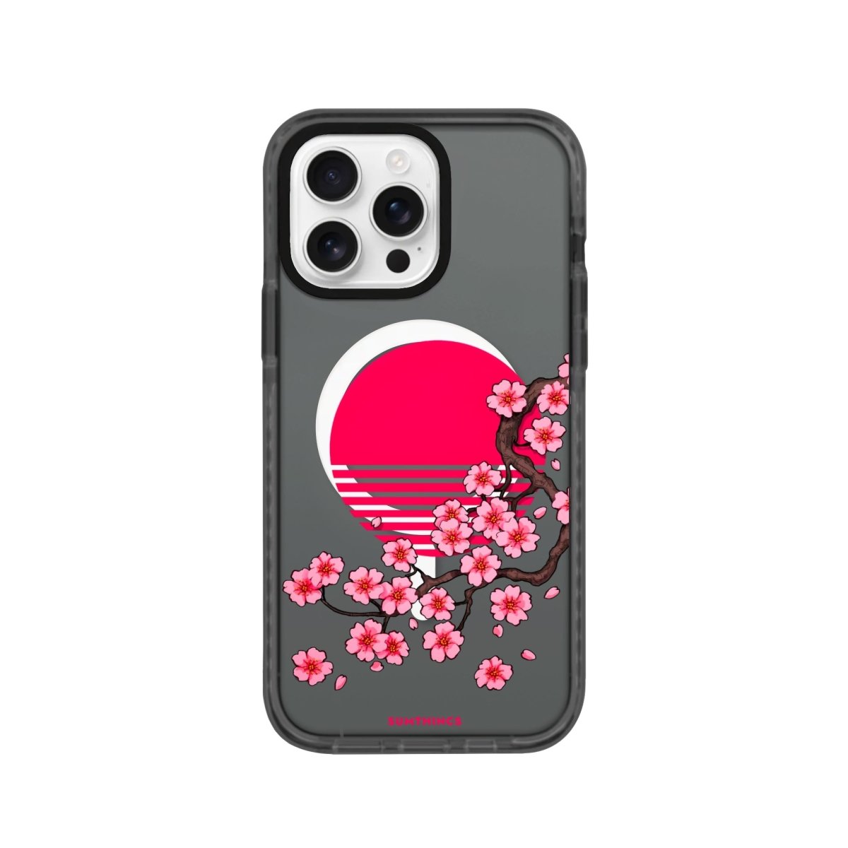iPhone 16 Pro Cherry Blossom Dawn Magsafe Procase Şeffaf Telefon Kılıfı Antrasit - SUMTHINCS