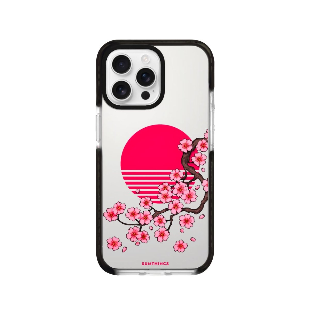 iPhone 16 Pro Cherry Blossom Dawn Procase Şeffaf Telefon Kılıfı Siyah Şeffaf - SUMTHINCS