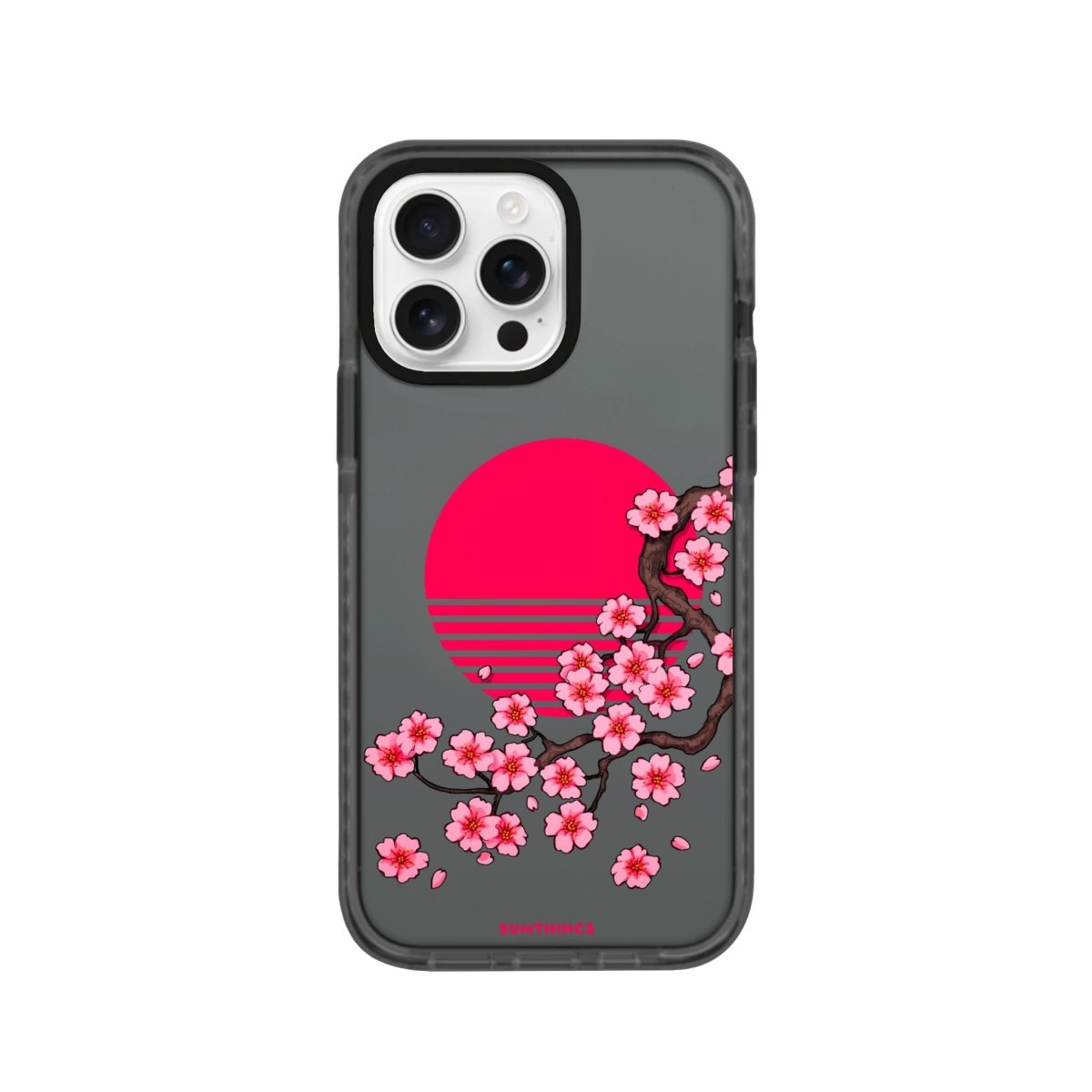 iPhone 16 Pro Cherry Blossom Dawn Procase Şeffaf Telefon Kılıfı Antrasit - SUMTHINCS