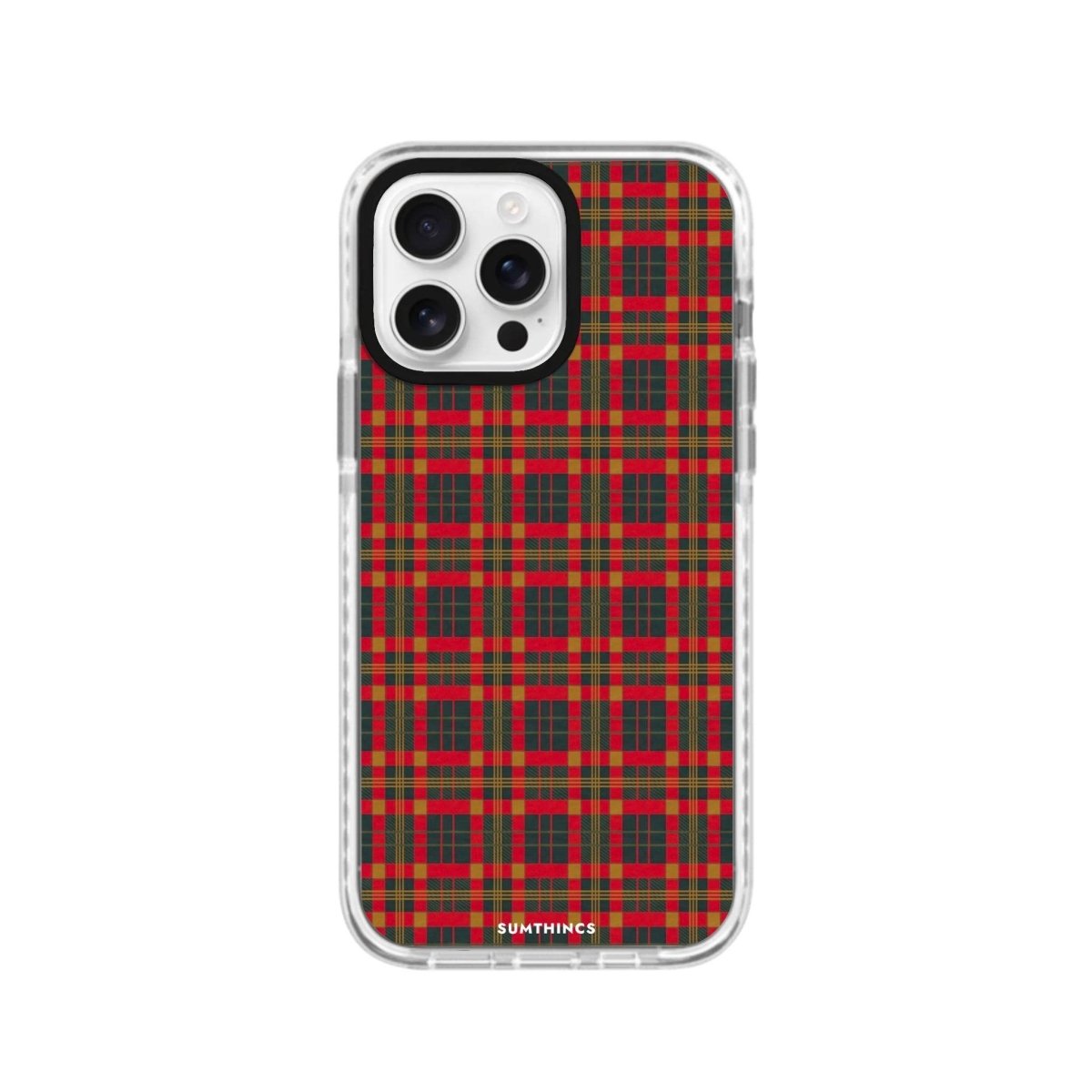 iPhone 16 Pro Christmas Plaid Procase Şeffaf Telefon Kılıfı Beyaz Şeffaf - SUMTHINCS