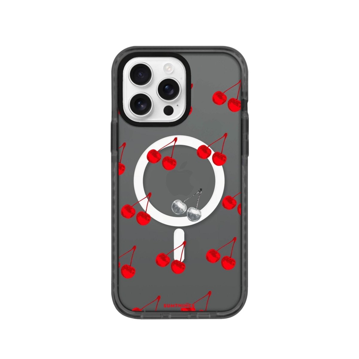 iPhone 16 Pro Disco Cherry Magsafe Procase Şeffaf Telefon Kılıfı Antrasit - SUMTHINCS