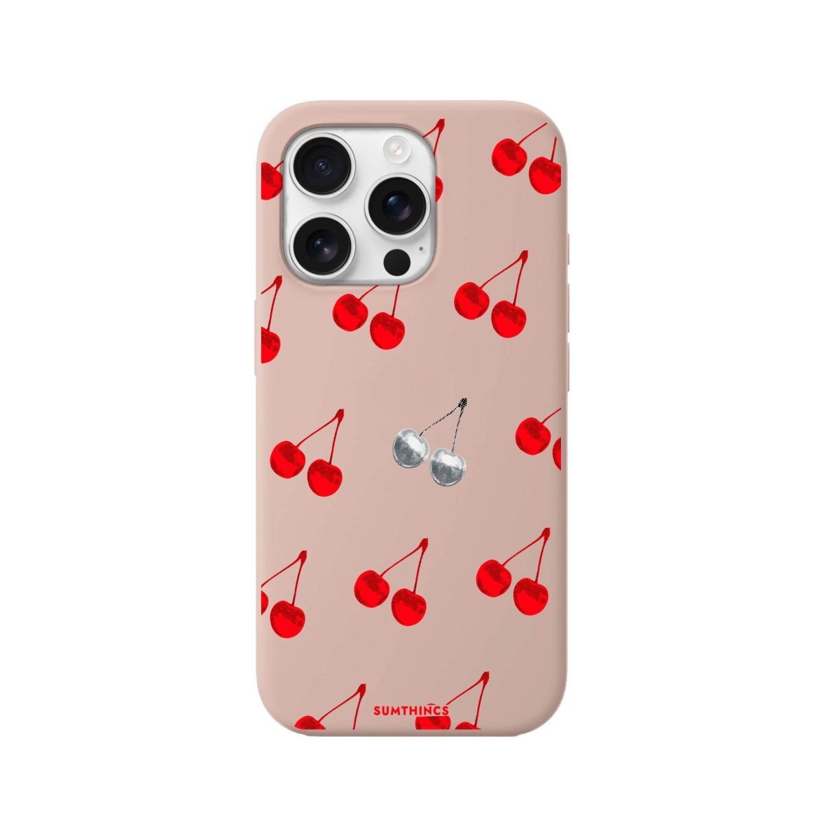 iPhone 16 Pro Disco Cherry Premium Telefon Kılıfı Bej - SUMTHINCS
