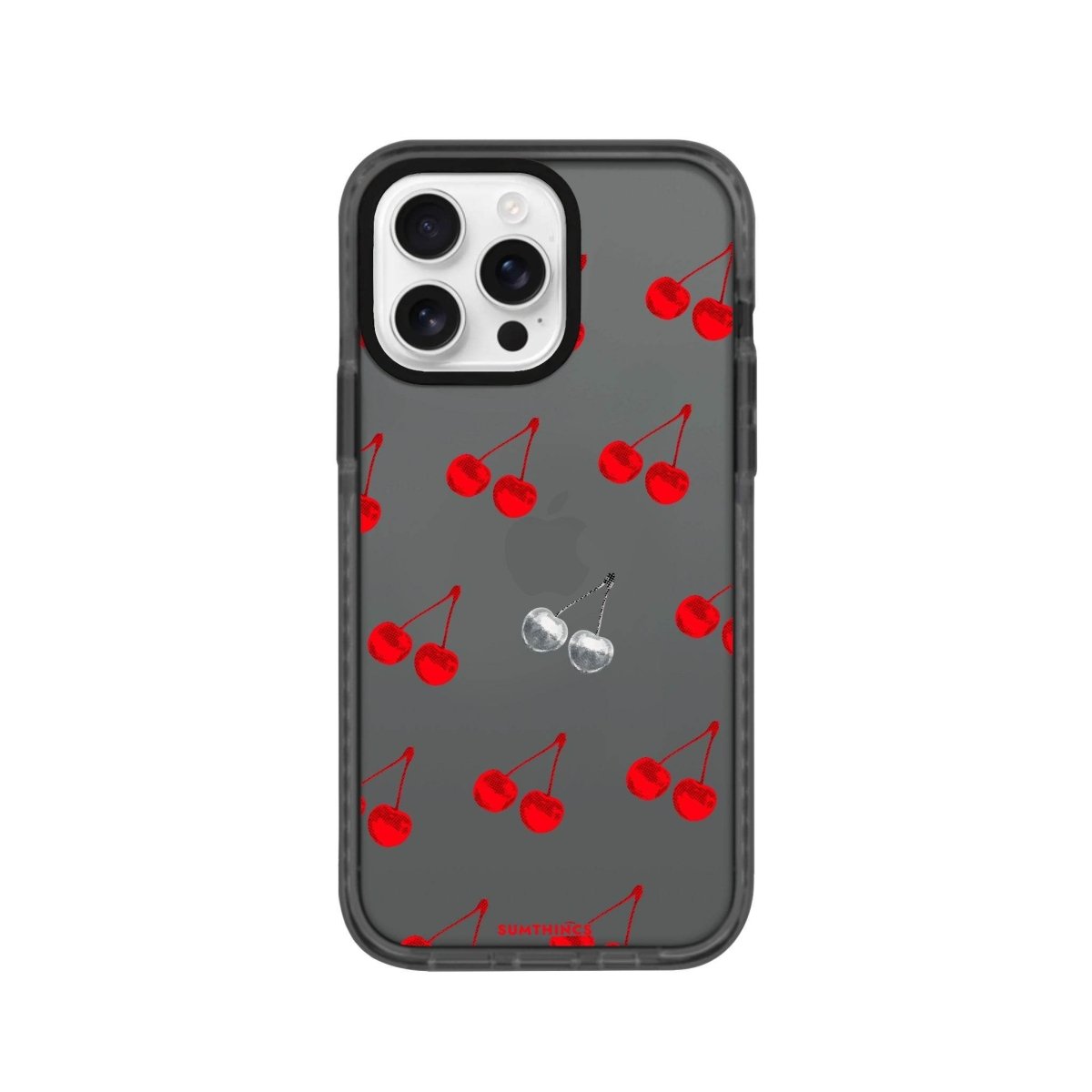 iPhone 16 Pro Disco Cherry Procase Şeffaf Telefon Kılıfı Antrasit - SUMTHINCS