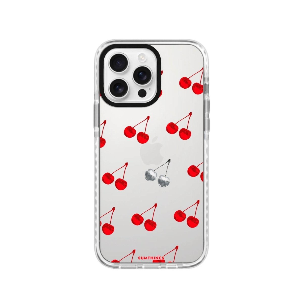iPhone 16 Pro Disco Cherry Procase Şeffaf Telefon Kılıfı Beyaz Şeffaf - SUMTHINCS