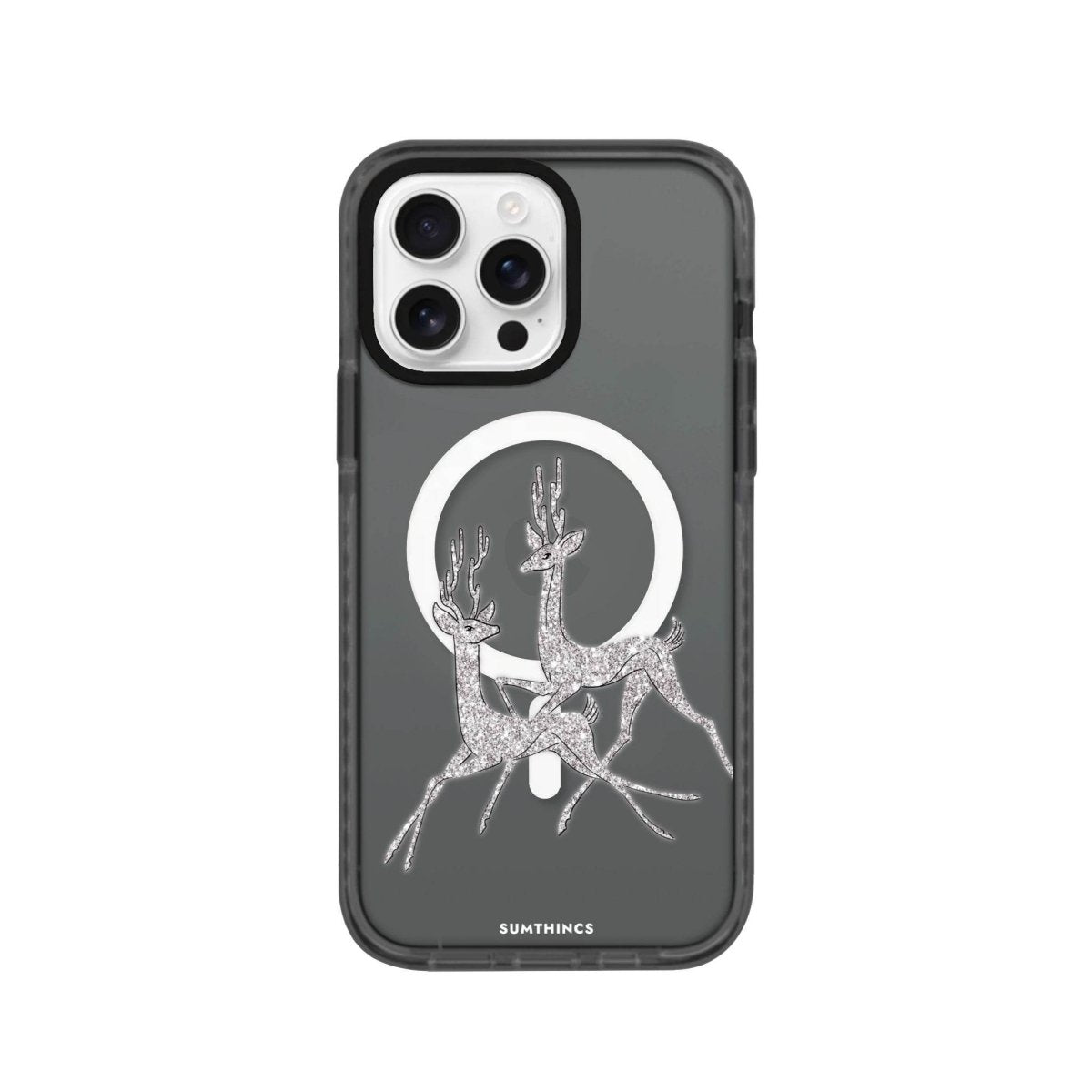 iPhone 16 Pro Disco Deers Magsafe Procase Şeffaf Telefon Kılıfı Antrasit - SUMTHINCS