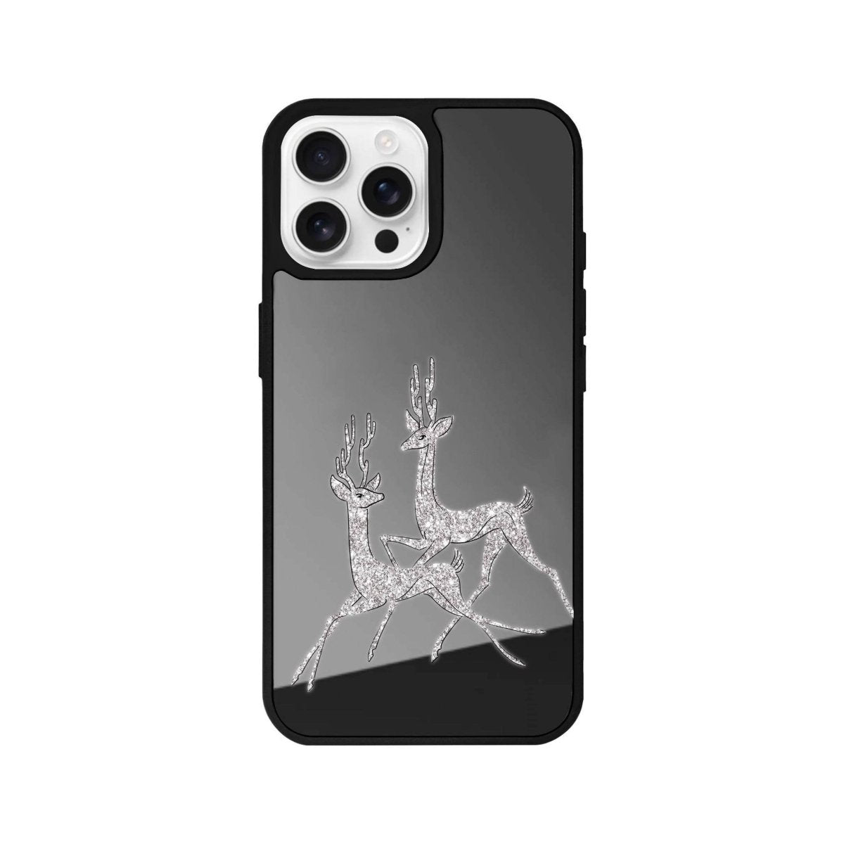iPhone 16 Pro Disco Deers Mirror Aynalı Telefon Kılıfı Antrasit - SUMTHINCS