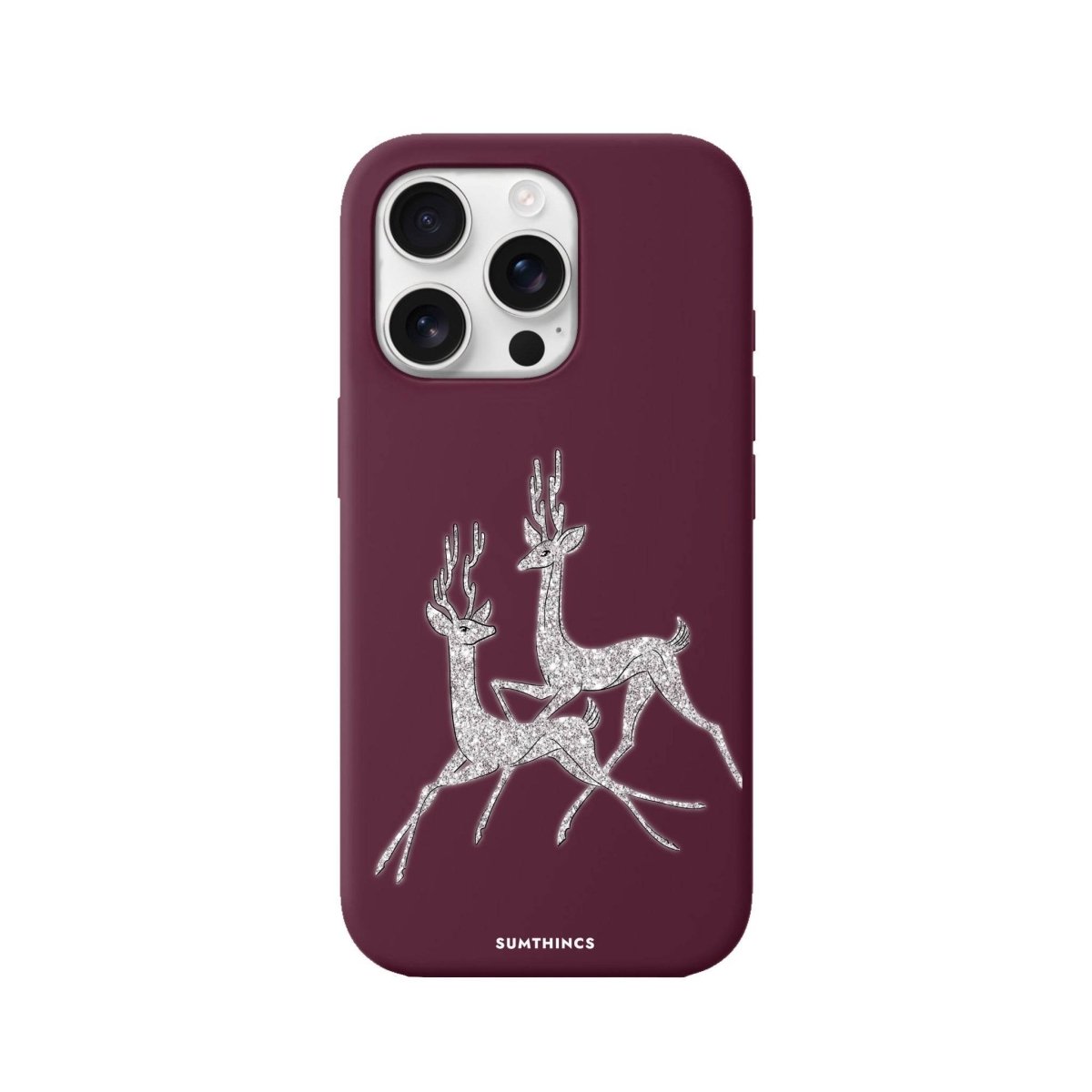 iPhone 16 Pro Disco Deers Premium Telefon Kılıfı Bordo - SUMTHINCS