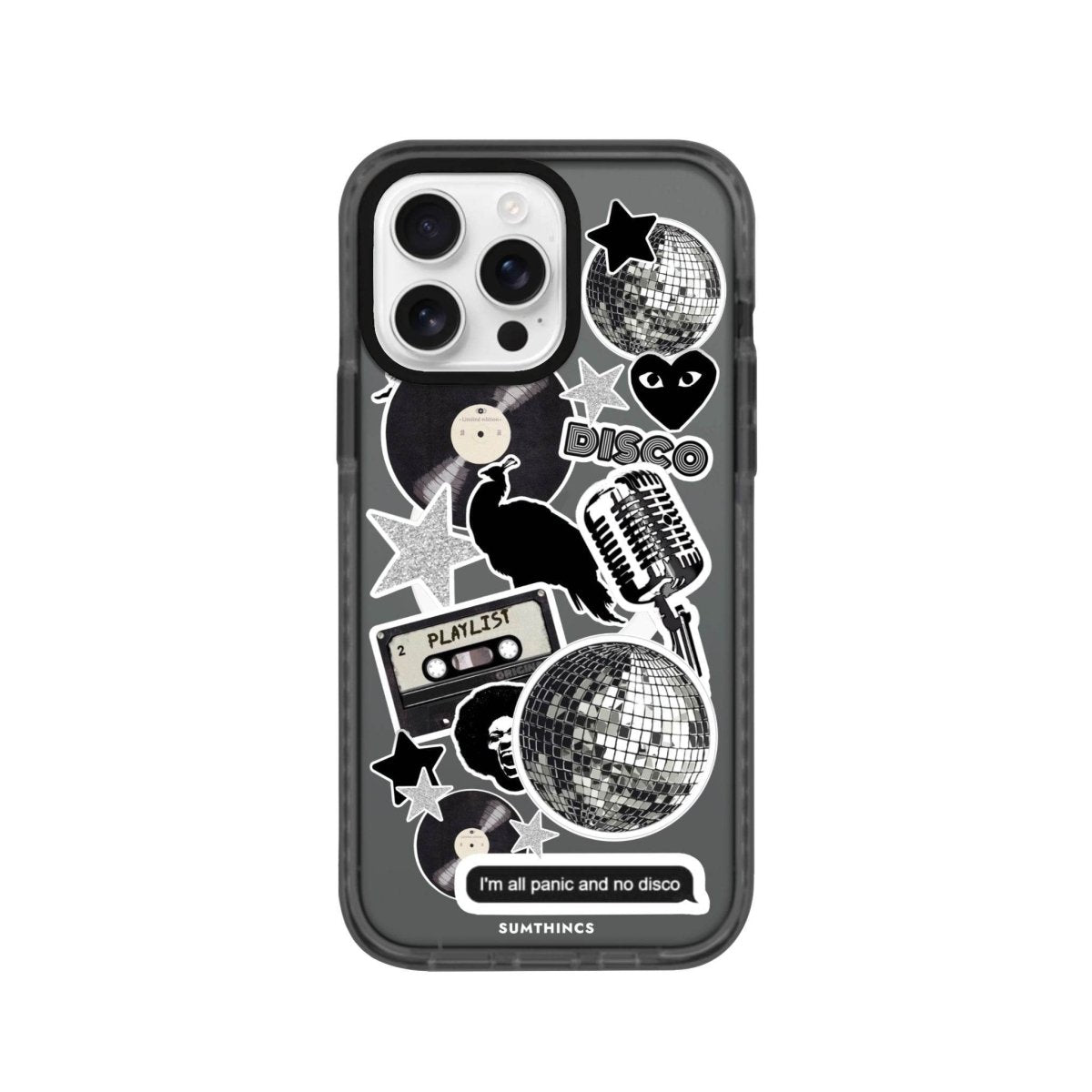 iPhone 16 Pro Disco Stickers Magsafe Procase Şeffaf Telefon Kılıfı Antrasit - SUMTHINCS