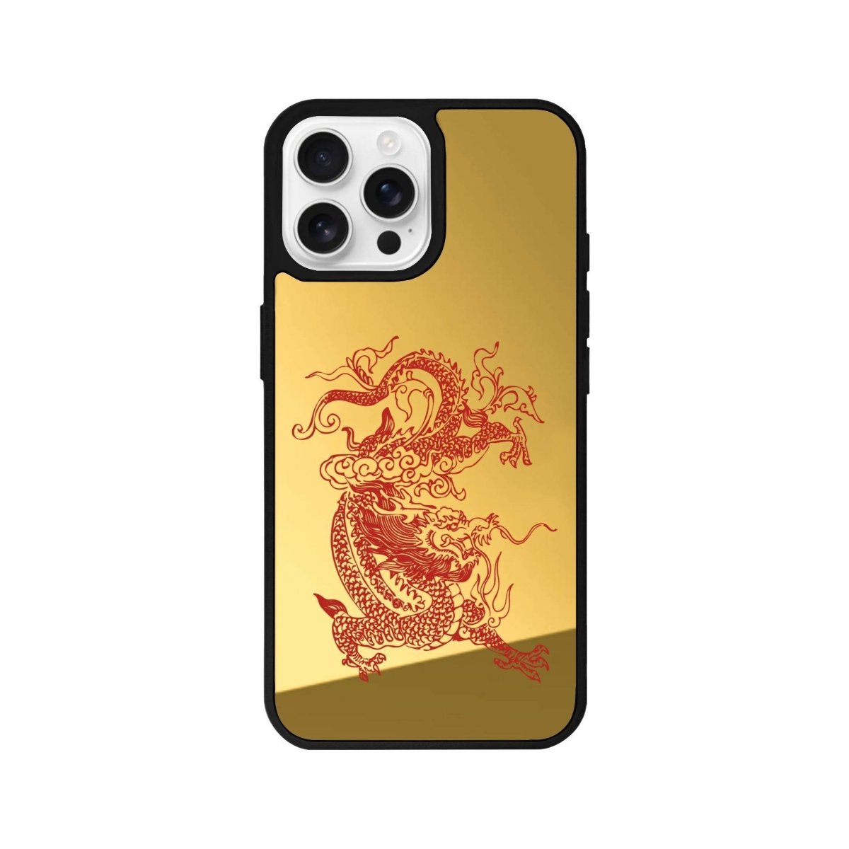 iPhone 16 Pro Dragon Mirror Aynalı Telefon Kılıfı Altın - SUMTHINCS
