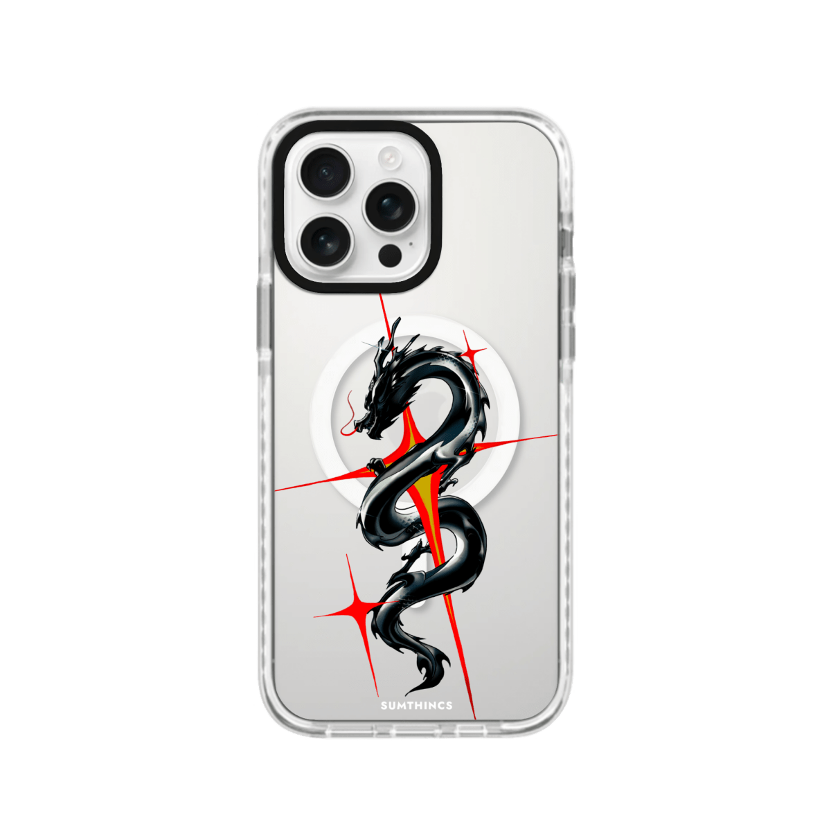 iPhone 16 Pro Dragonflare Magsafe Procase Şeffaf Telefon Kılıfı Beyaz Şeffaf - SUMTHINCS