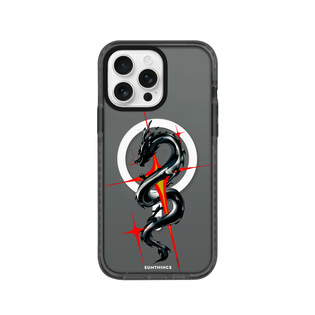 iPhone 16 Pro Dragonflare Magsafe Procase Şeffaf Telefon Kılıfı Antrasit - SUMTHINCS