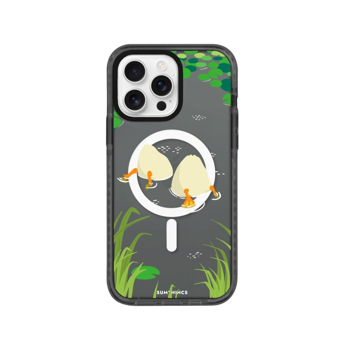 iPhone 16 Pro Ducks Magsafe Procase Şeffaf Telefon Kılıfı Antrasit - SUMTHINCS