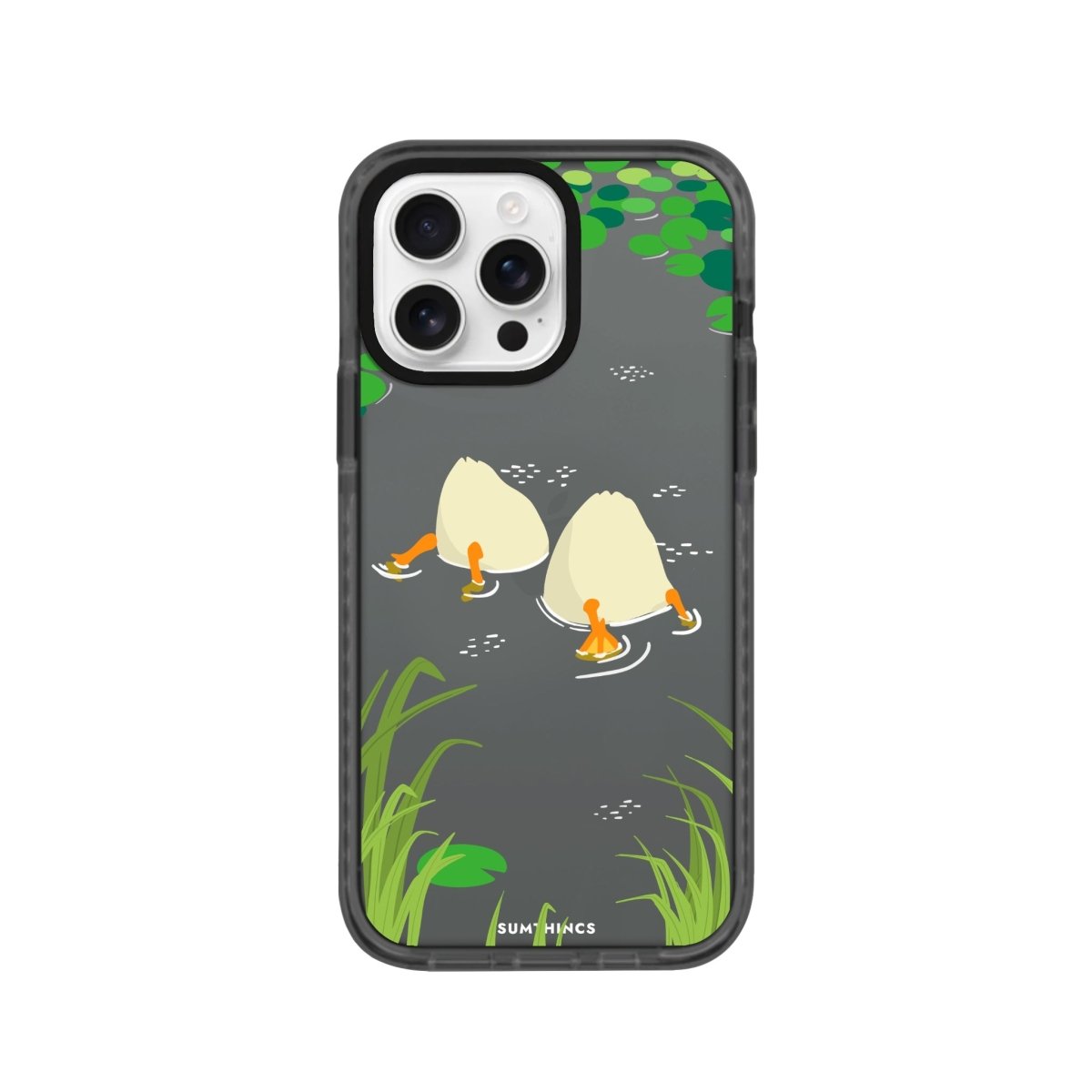 iPhone 16 Pro Ducks Procase Şeffaf Telefon Kılıfı Antrasit - SUMTHINCS