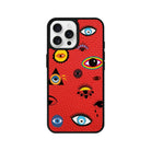 iPhone 16 Pro Eye Stickers Leather Vegan Deri Telefon Kılıfı - SUMTHINCS