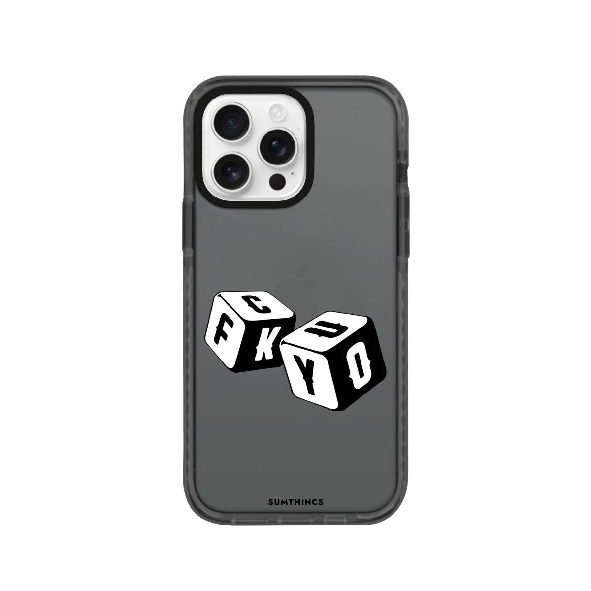 iPhone 16 Pro Fck You Procase Şeffaf Telefon Kılıfı Antrasit - SUMTHINCS