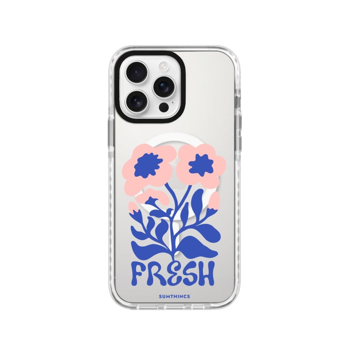 iPhone 16 Pro Fresh Flowers Magsafe Procase Şeffaf Telefon Kılıfı Beyaz Şeffaf - SUMTHINCS