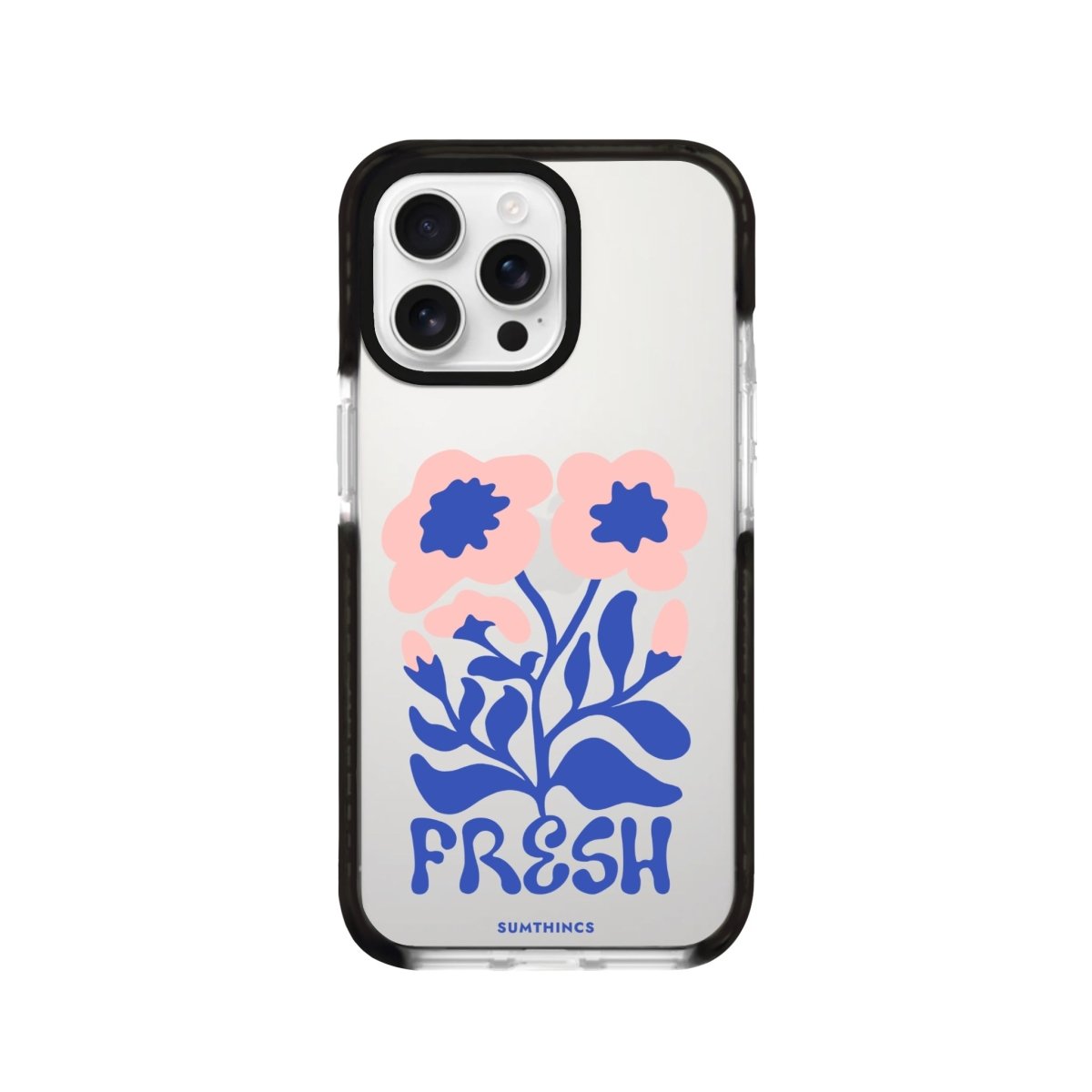 iPhone 16 Pro Fresh Flowers Procase Şeffaf Telefon Kılıfı Siyah Şeffaf - SUMTHINCS
