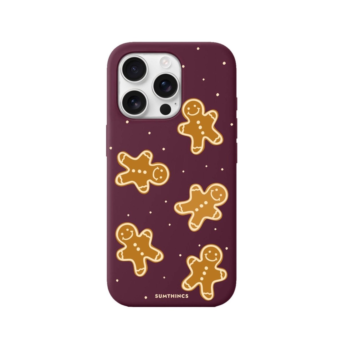 iPhone 16 Pro Gingerbread Man Premium Telefon Kılıfı Bordo - SUMTHINCS
