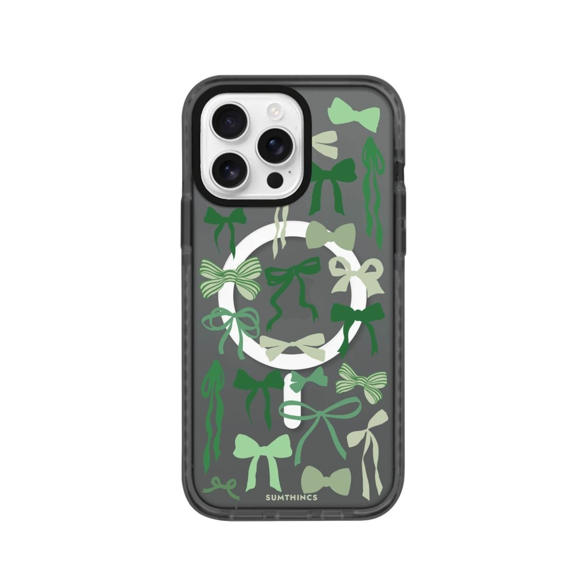 iPhone 16 Pro Green Garland Magsafe Procase Şeffaf Telefon Kılıfı Antrasit - SUMTHINCS