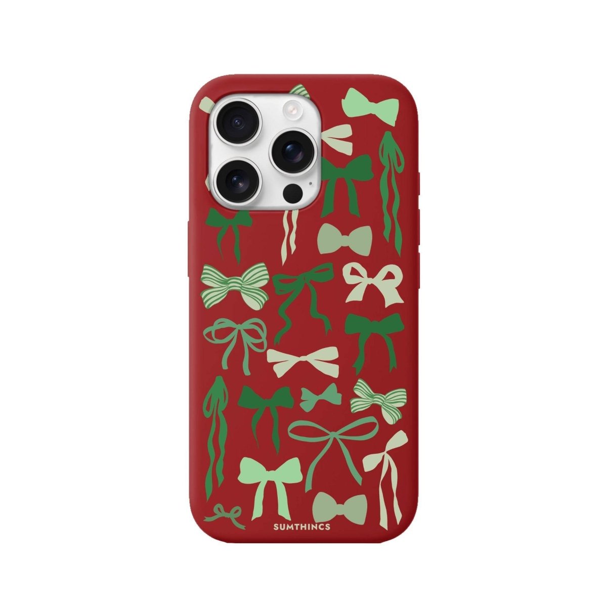 iPhone 16 Pro Green Garland Premium Telefon Kılıfı Kırmızı - SUMTHINCS