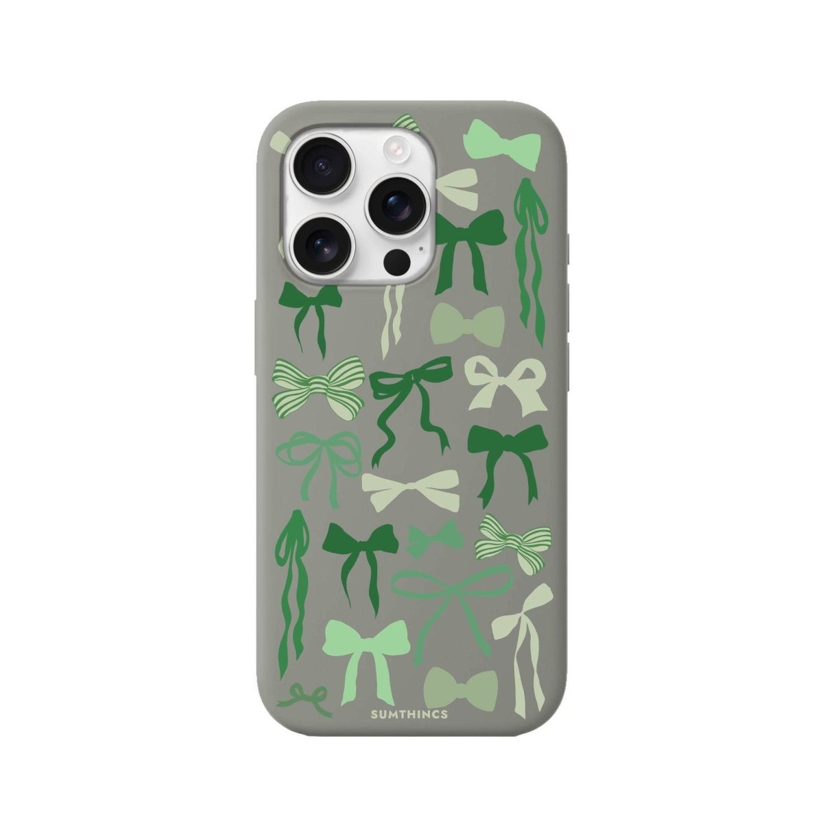 iPhone 16 Pro Green Garland Premium Telefon Kılıfı Gri - SUMTHINCS