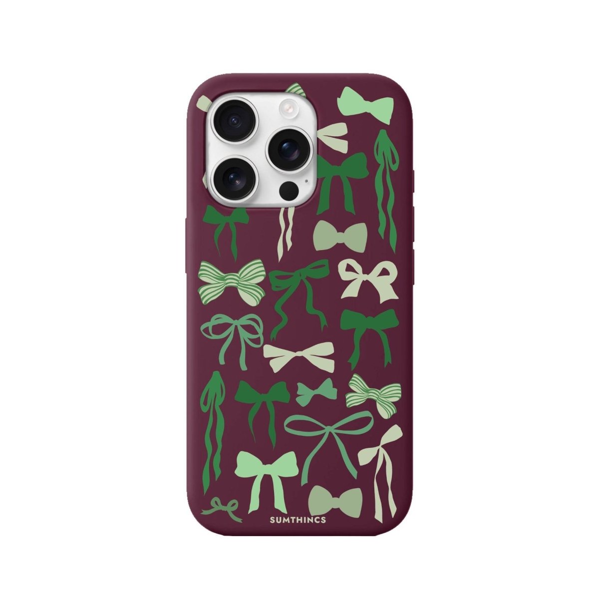 iPhone 16 Pro Green Garland Premium Telefon Kılıfı Bordo - SUMTHINCS