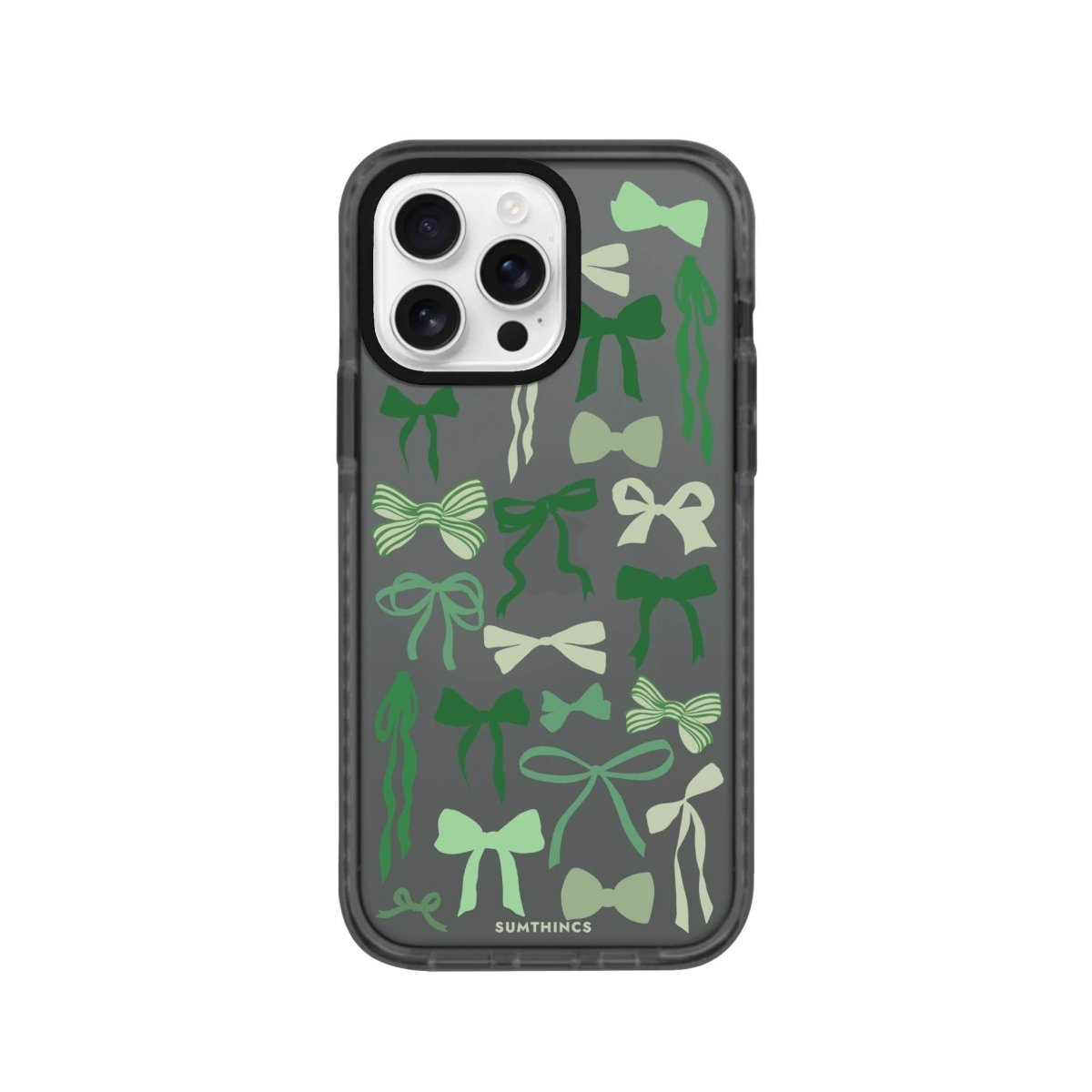 iPhone 16 Pro Green Garland Procase Şeffaf Telefon Kılıfı Antrasit - SUMTHINCS