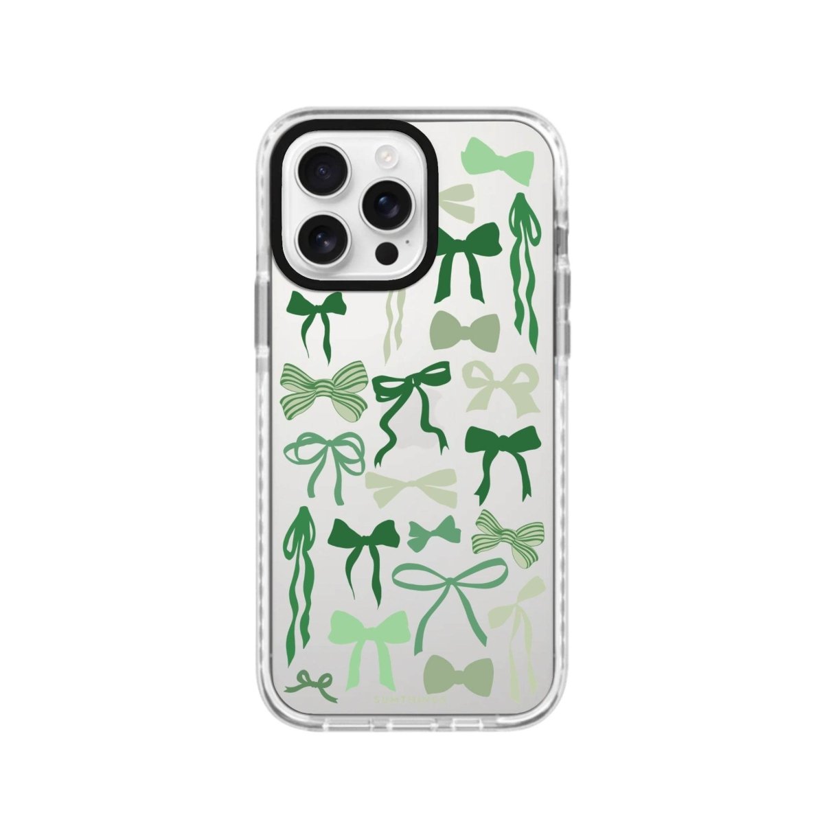 iPhone 16 Pro Green Garland Procase Şeffaf Telefon Kılıfı Beyaz Şeffaf - SUMTHINCS