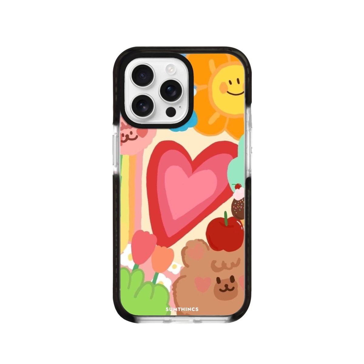 iPhone 16 Pro Happy Day Procase Şeffaf Telefon Kılıfı Siyah Şeffaf - SUMTHINCS