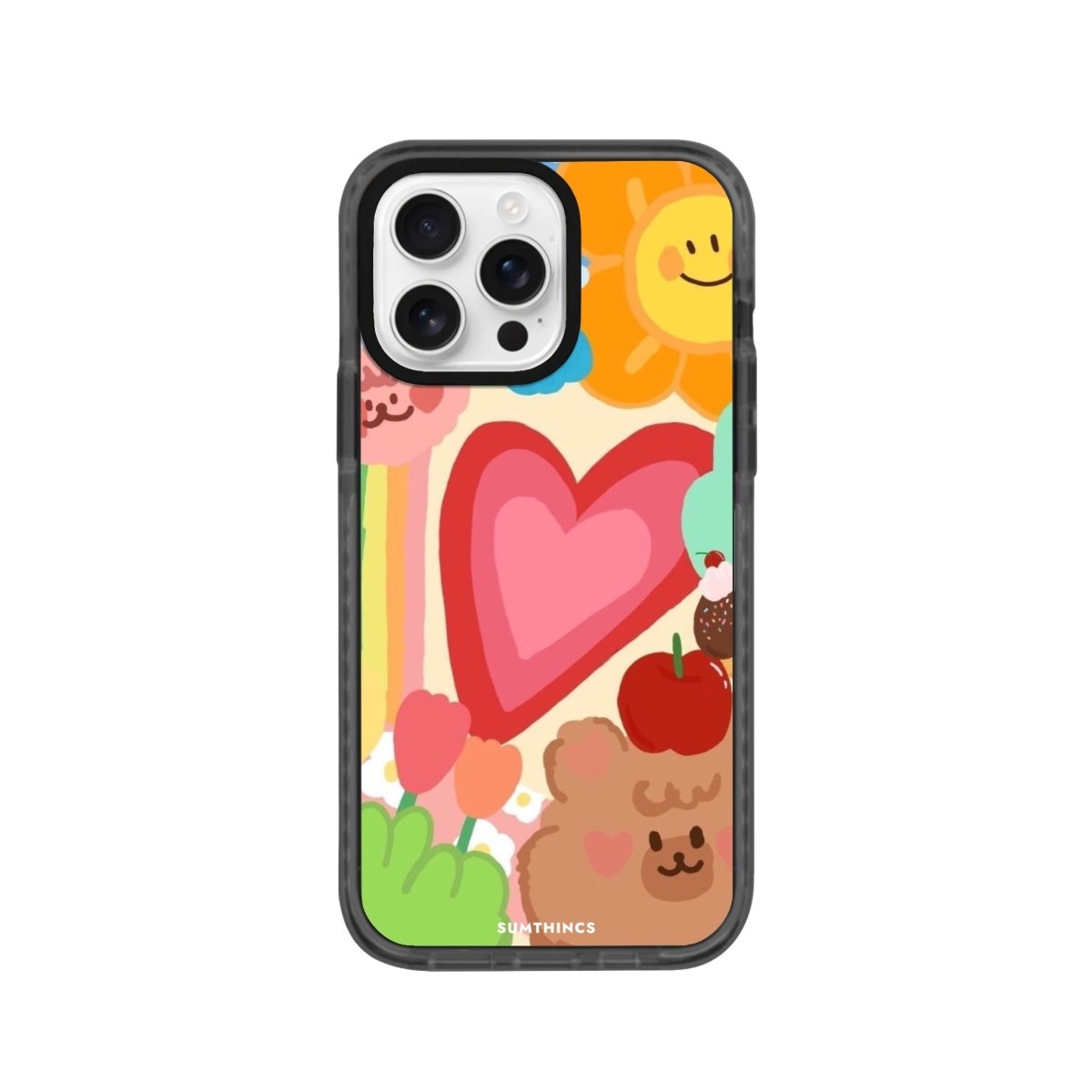 iPhone 16 Pro Happy Day Procase Şeffaf Telefon Kılıfı Antrasit - SUMTHINCS