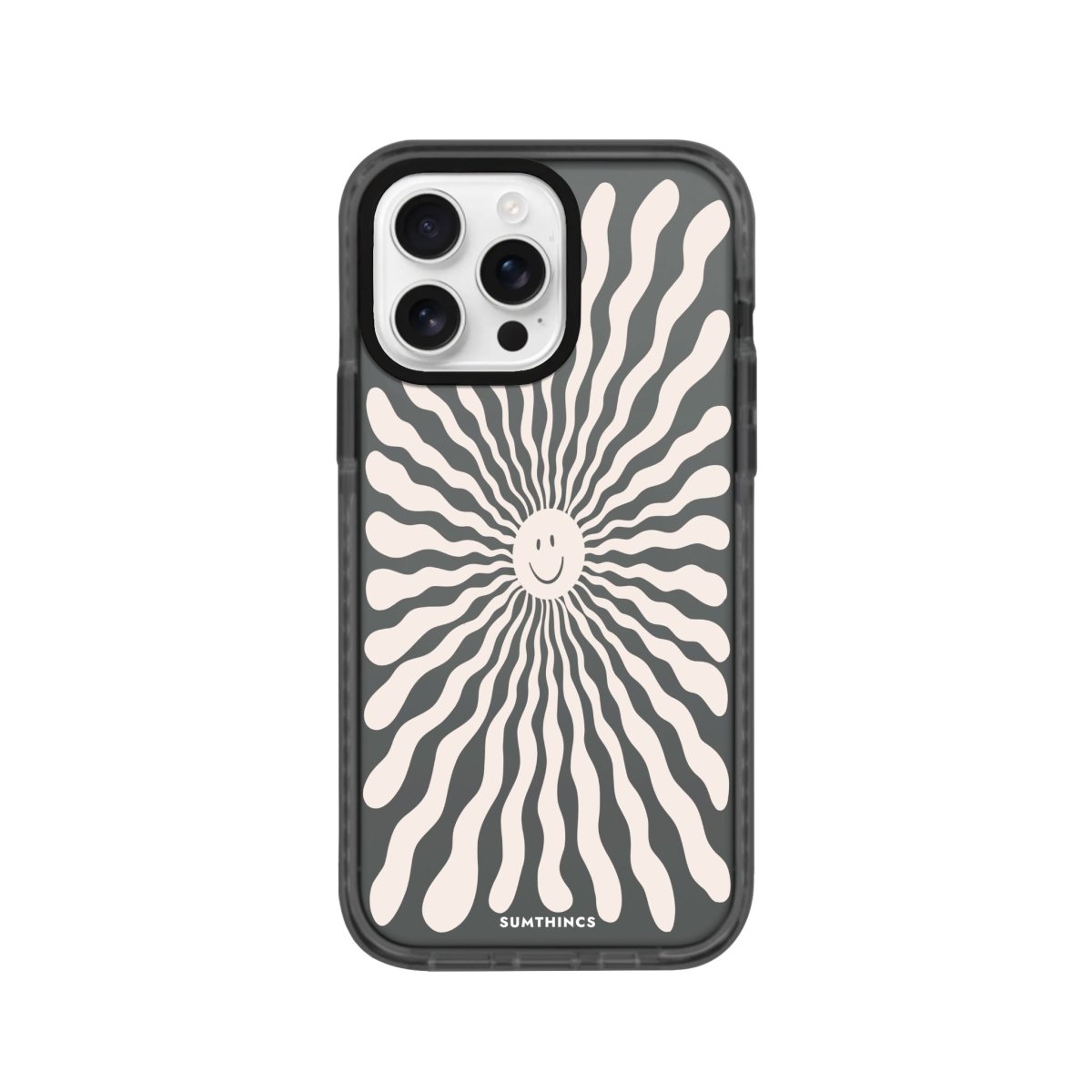 iPhone 16 Pro Happy Little Sun Procase Şeffaf Telefon Kılıfı Antrasit - SUMTHINCS