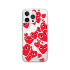 iPhone 16 Pro Hearts Clear Magsafe Şeffaf Telefon Kılıfı - SUMTHINCS