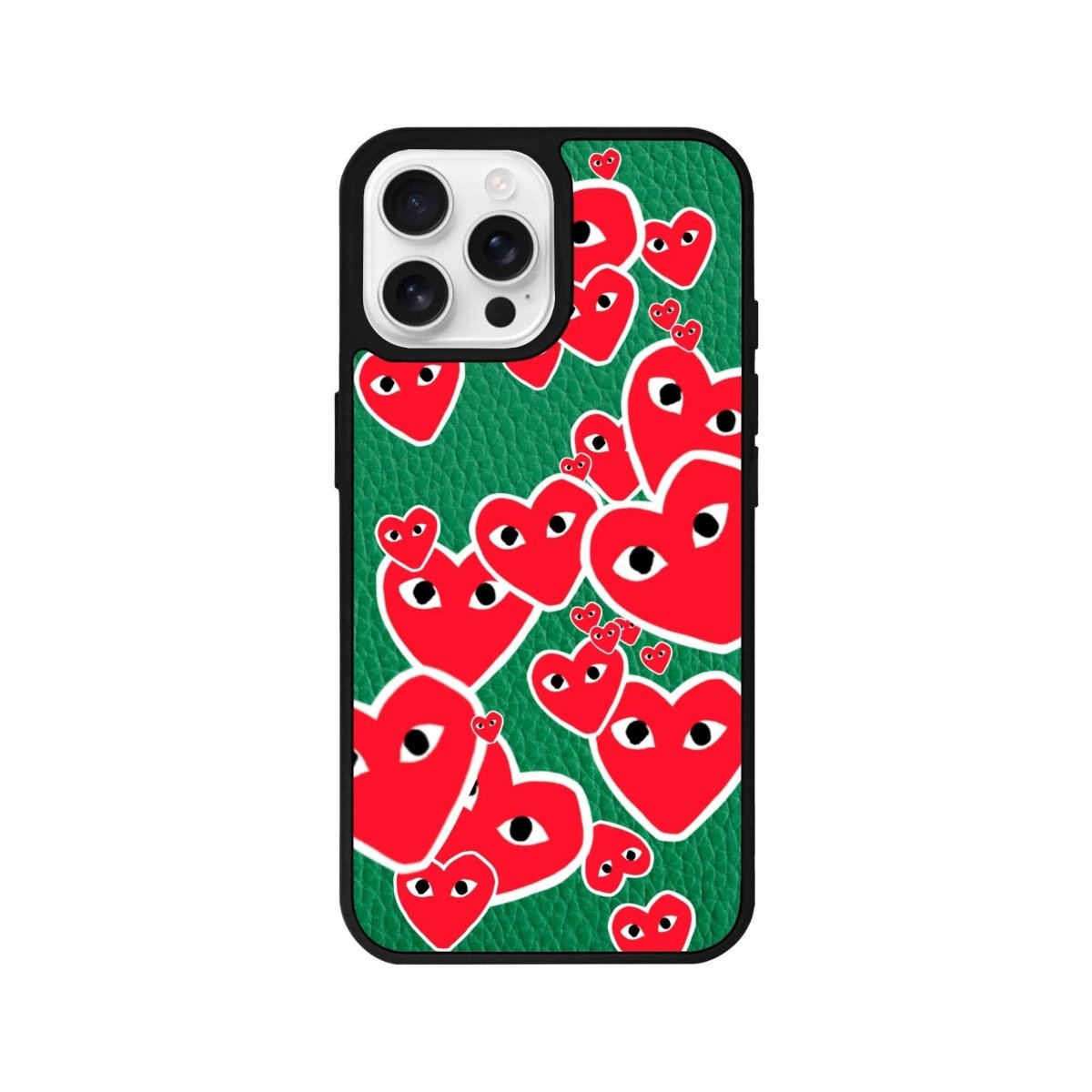 iPhone 16 Pro Hearts Leather Vegan Deri Telefon Kılıfı - SUMTHINCS
