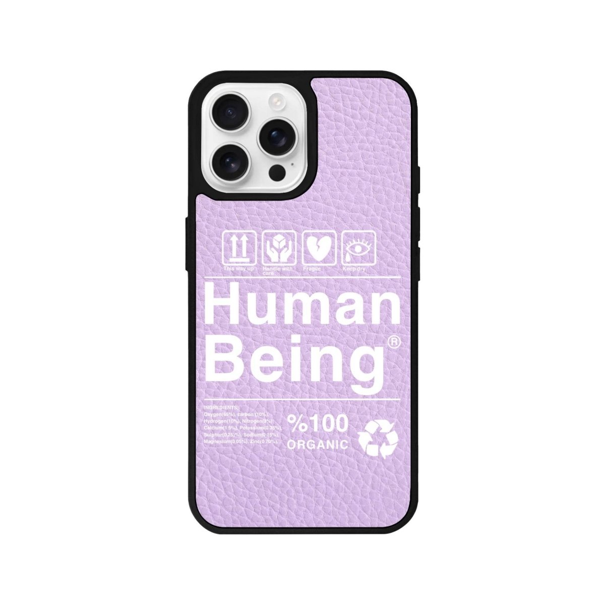 iPhone 16 Pro Human Being Leather Vegan Deri Telefon Kılıfı Lila - SUMTHINCS