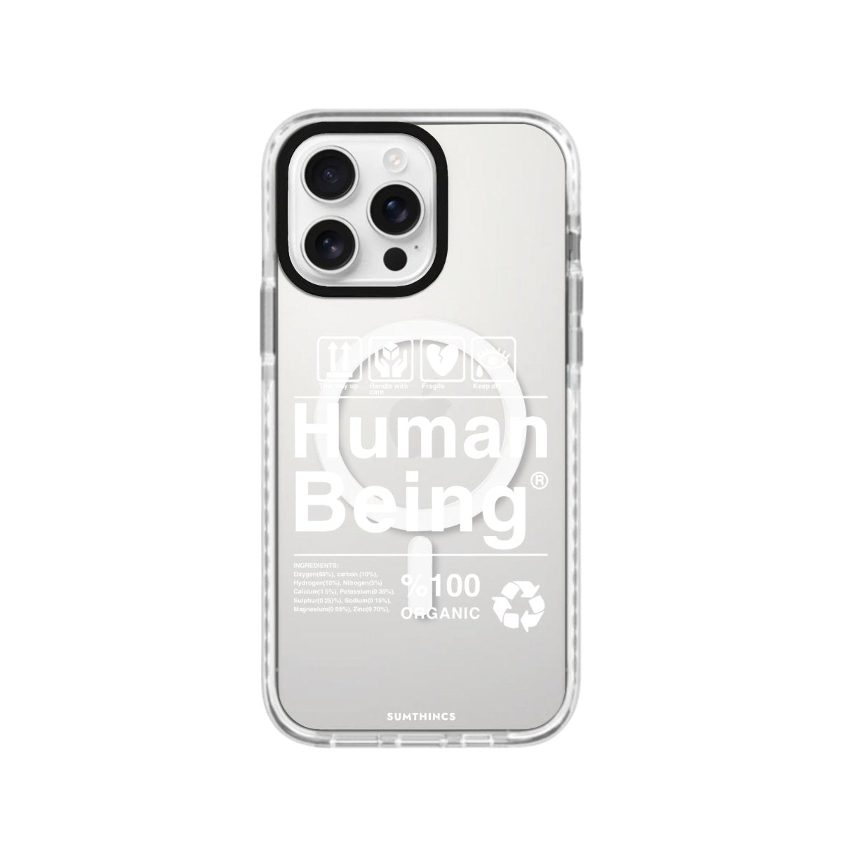 iPhone 16 Pro Human Being Magsafe Procase Şeffaf Telefon Kılıfı Beyaz Şeffaf - SUMTHINCS