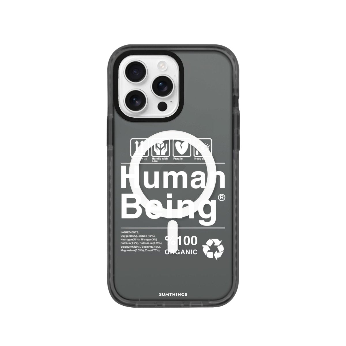 iPhone 16 Pro Human Being Magsafe Procase Şeffaf Telefon Kılıfı Antrasit - SUMTHINCS