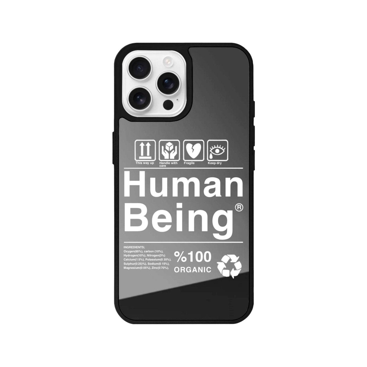 iPhone 16 Pro Human Being Mirror Aynalı Telefon Kılıfı Antrasit - SUMTHINCS