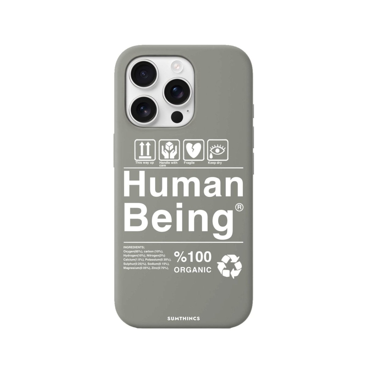 iPhone 16 Pro Human Being Premium Telefon Kılıfı Gri - SUMTHINCS