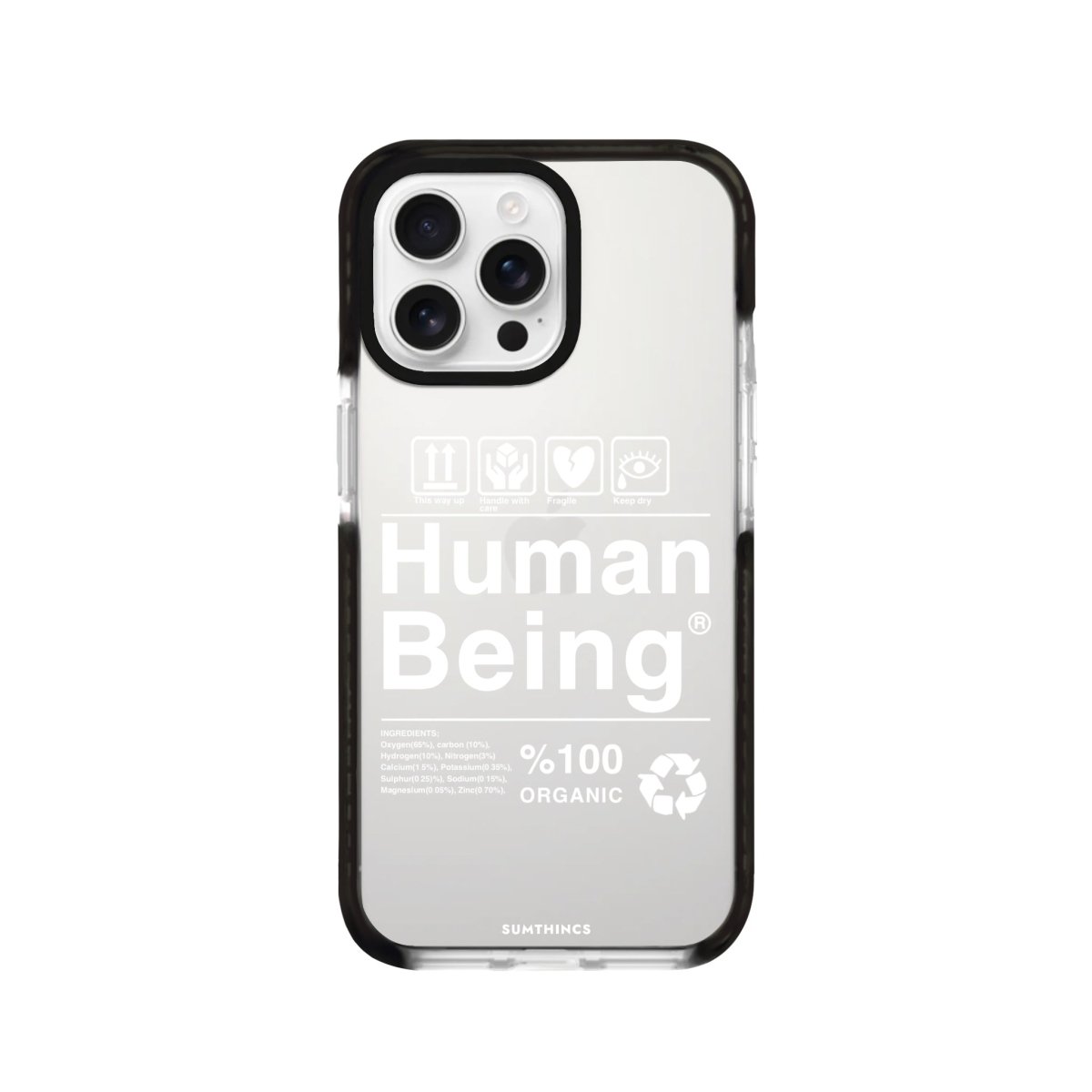 iPhone 16 Pro Human Being Procase Şeffaf Telefon Kılıfı Siyah Şeffaf - SUMTHINCS