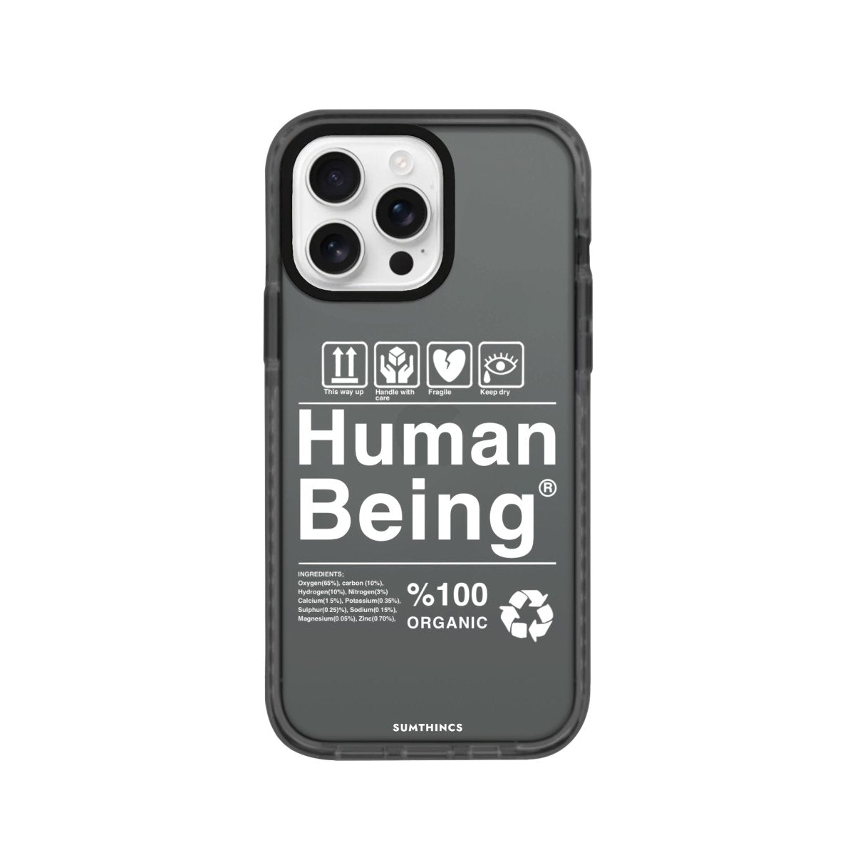 iPhone 16 Pro Human Being Procase Şeffaf Telefon Kılıfı Antrasit - SUMTHINCS