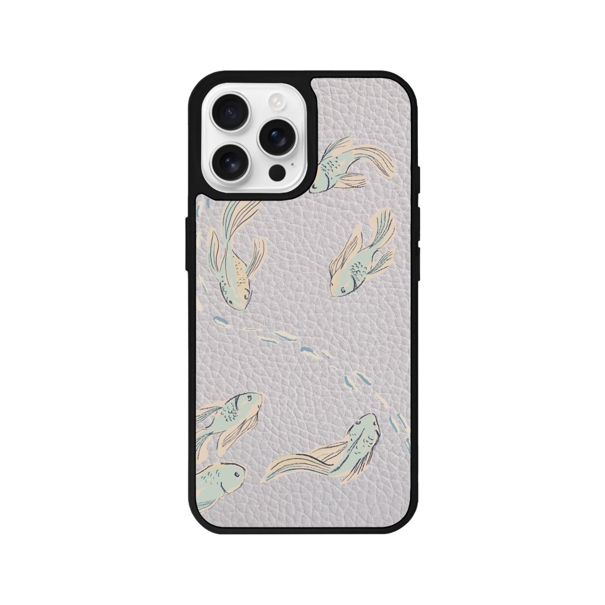 iPhone 16 Pro Koi Fish Leather Vegan Deri Telefon Kılıfı - SUMTHINCS
