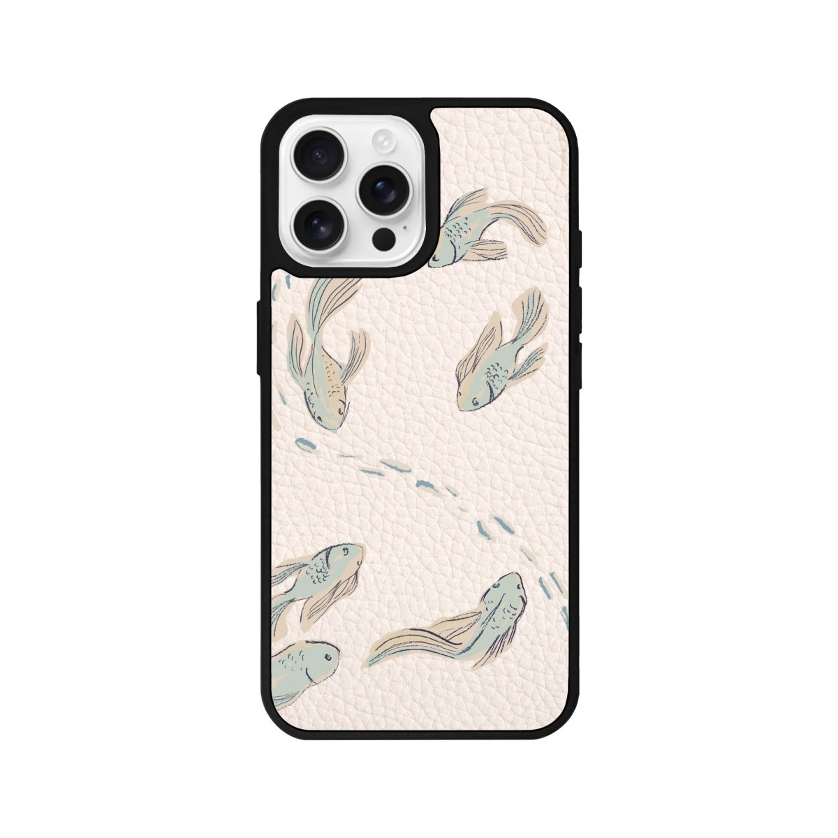 iPhone 16 Pro Koi Fish Leather Vegan Deri Telefon Kılıfı - SUMTHINCS
