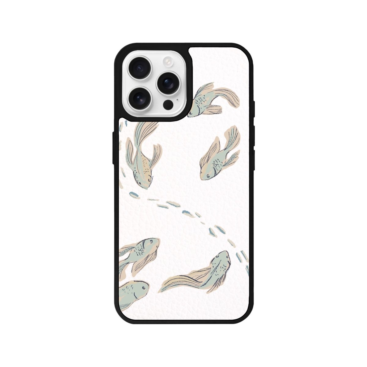 iPhone 16 Pro Koi Fish Leather Vegan Deri Telefon Kılıfı - SUMTHINCS