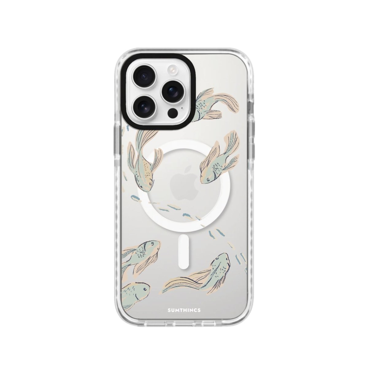 iPhone 16 Pro Koi Fish Magsafe Procase Şeffaf Telefon Kılıfı Beyaz Şeffaf - SUMTHINCS