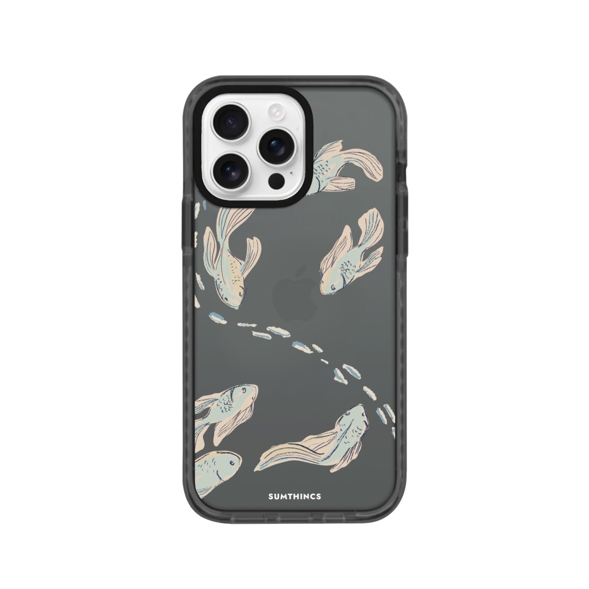 iPhone 16 Pro Koi Fish Procase Şeffaf Telefon Kılıfı Antrasit - SUMTHINCS