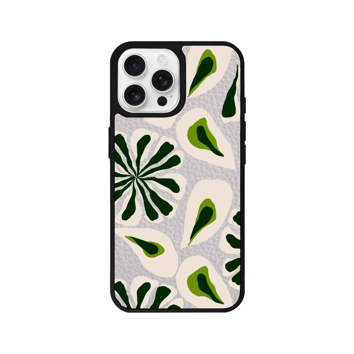 iPhone 16 Pro Leafs Leather Vegan Deri Telefon Kılıfı - SUMTHINCS