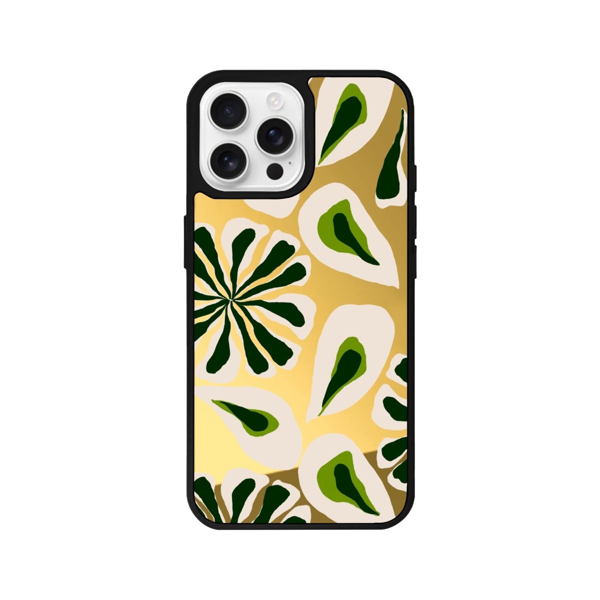 iPhone 16 Pro Leafs Mirror Aynalı Telefon Kılıfı Altın - SUMTHINCS