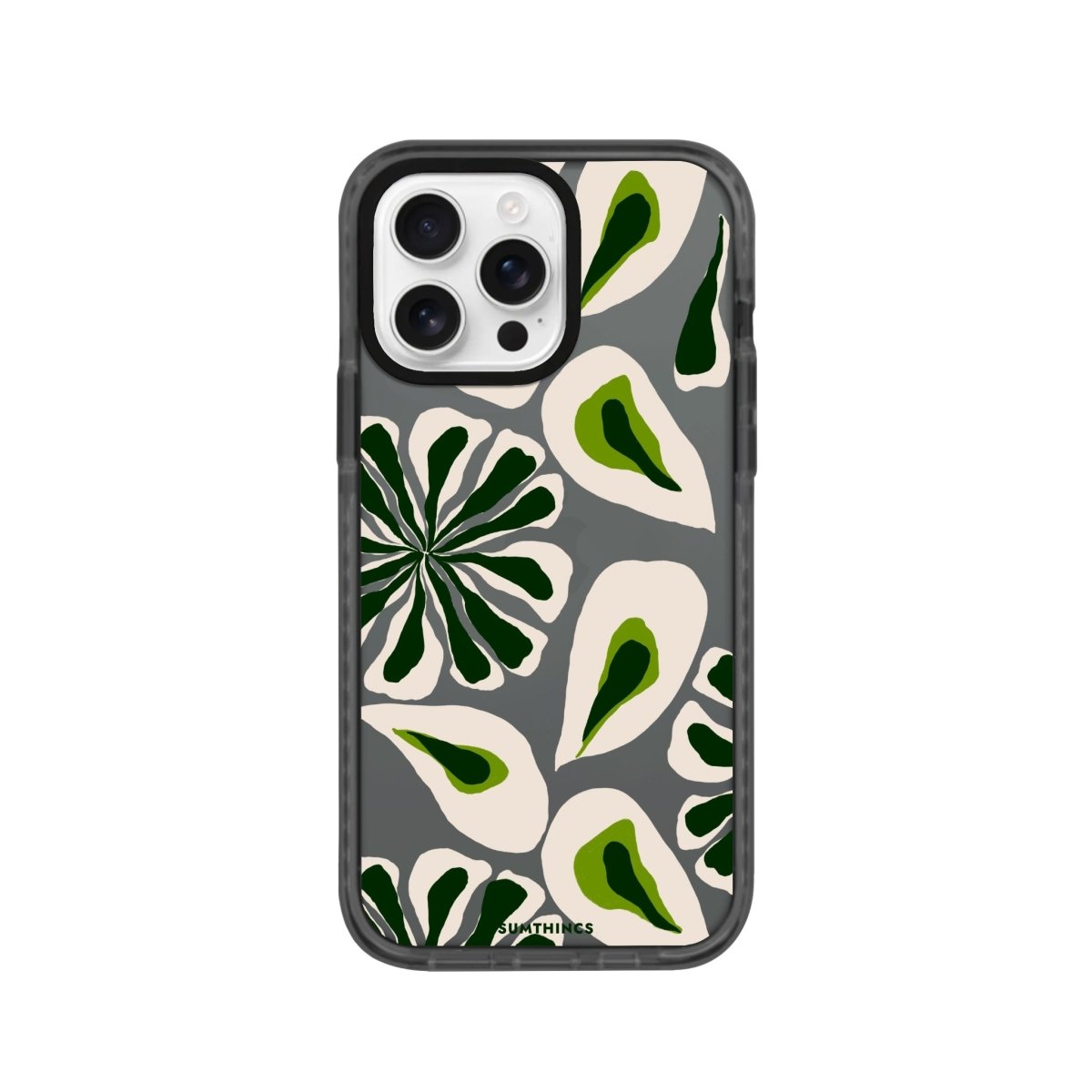 iPhone 16 Pro Leafs Procase Şeffaf Telefon Kılıfı Antrasit - SUMTHINCS